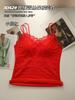 8042 Chaleco Cálido de Encaje con Tirante de Terciopelo Una Taza Base Calefactora Ropa con Forro Polar Engrosado Sexy Talla Grande Espalda Bonita
