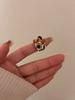 Nuevo anillo de cuentas hecho a mano con piedra natural de corte original estilo chino estilo antiguo sentido avanzado serie Maillard anillo dulce fresco anillo