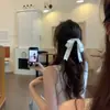 Pinza de Pato con Lazo Grande de Cinta Blanca de Doble Capa para Mujer, Pasador de Estilo Nuevo para Peinados Semirecogidos, Accesorio para el Cabello