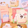 Versión Coreana Caja de Notas Adhesivas Linda Bloc de Notas Gato Nota Adhesiva Estudiante Mensaje Adhesivo