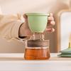Juego de té de viaje de cerámica gruesa estilo palacio, de una sola tetera y tres tazas, ideal para acampar al aire libre, portátil.