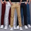 Atacado de fábrica venda quente novos calças casuais de negócios masculinas coreanas jovens cor pura simples slim retas calças masculinas