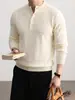 Suéter de punto para hombre Hengyuanxiang con acabado de lana texturizada, con patrón de jacquard, nueva colección otoño/invierno 2026, cuello semi-alto, top de punto para hombre