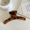 Pinza para el Cabello de Color Carey de Gama Alta con Estampado de Leopardo, Elegante Pasador de Celebridad de Internet, Accesorio para el Cabello para Recogido en la Parte Posterior de la Cabeza, Pinza de Tiburón, Modelo Nuevo