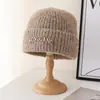 Gorro de Punto Bordado con Letra para Mujer, Gorro Cálido Engrosado Versátil de Invierno con Forro de Felpa, Gorro de Punto para Ciclismo al Aire Libre