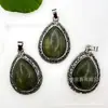 Exclusivo para ventas transfronterizas: Collar con colgante de gota de agua de piedra natural vintage desgastada, accesorio de joyería de comercio exterior