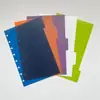 Fabricante de Shenzhen Páginas Divisorias de Polipropileno Translúcido con Agujeros de Hongo de Cinco Colores, Clasificación de Recarga de Hojas Sueltas para Cuaderno de Plástico