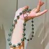 Cadena de Suéter Larga de Perlas Swarovski Color Verde Pavo Real de Alto Brillo de Alta Calidad para Otoño e Invierno Cadena para Clavícula para Mujer