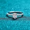 Anillo de Propuesta Huevo de Paloma de Plata de Ley S925 para Mujer Xindeyi Venta al por Mayor Anillo Irregular con Forma de Huevo de Moissanita Exquisito y Sencillo