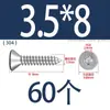 Tornillo autorroscante de cabeza hexagonal avellanada de acero inoxidable 304, grado 8.8, niquelado, M4M5
