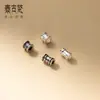 Pulsera de Cuentas Espaciadoras Tubulares Pequeñas Lisas Rayadas de Plata de Ley S925 Cuentas Sueltas Materiales para Ensartar DIY Hechos a Mano Accesorios S1207