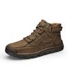Zapatos de Hombre de Talla Grande Transfronterizos Cuero Genuino Botas Martin Botines de Terciopelo de Caña Alta Zapatos de Trabajo Invierno Exterior Hechos a Mano Cálidos de Algodón Dropshipping