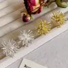 Brincos de Fogos de Artifício da Moda para Mulheres, Brincos de Temperamento Retro de Alto Padrão, Brincos de Dente-de-Leão de Luxo Leve Únicos de Nicho Versáteis
