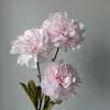 3 cabeças de flores de peônia estilo Chanel, um arranjo floral luxuoso para casamentos, adequado para decoração de sala de estar e paisagismo externo