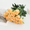 Rosa de Enamorados Simulada de 12 Cabezas Novia Sosteniendo Flores Decoración de Flores Artificiales Decoración de Camino en el Salón de Bodas Ramo Grande de Rosas