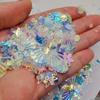 Lantejoulas mágicas de cor direta da fábrica, alto brilho, sereia, misturadas, douradas, cor transparente, estrelas, amor, arte de unha, material para maquiagem dos olhos