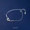Pulsera Exquisita de Plata de Ley S999 con Microincrustaciones de Pequeños Circonitas Cúbicas y Perlas para Mujer con Estilo de Empalme Geométrico, Joyería Personalizada de Lujo Ligero