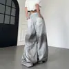 Calça Estilo Gótico Retrô Americano com Cruz e Cimitarra para Homens e Mulheres Primavera e Outono Tie-dye Casual Solta Esportiva Perna Larga Longa