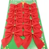 Colgante de Navidad tamaño pequeño lazo al por mayor 6cm tridimensional rojo flocado lazo corbata de árbol de Navidad decoración