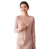 Cárdigan de Punto de Cachemira para Mujer de Encaje de Color Sólido Retro Francés Holgado Adelgazante Moda Versátil Top Suéter Ropa Exterior