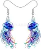 Pendientes Acrílicos Novedosos de Tiburón Blanco Pendiente de Medusa de Anime Tortuga Joyería Animal Marino Regalo