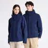 Nuevo Traje de Montañismo Tres en Uno para Exteriores Cálido Impermeable Cortavientos para Hombres y Mujeres con Forro Extraíble Bloque de Color