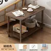 Mesa Lateral de Sofá de Madeira para Sala de Estar, Mesa de Centro Moderna Minimalista Feita Sob Medida com Armazenamento de Camada Dupla, Adequada para Apartamentos de Aluguel e Uso no Quarto