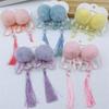 Outono e inverno novos acessórios para cabelo infantil ano novo colorido bola de pelo clipe bebê bonito borla hanfu cocar 2 yuan loja