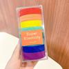 Nueva Banda para el Cabello de Gomas de Colores Arcoíris en Caja Simple Elegante Joyería Cuerda para el Cabello Banda Elástica Alta para el Cabello Accesorios para el Cabello
