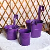 Vaso Redondo Colorido de Ferro Forjado para Pendurar Balde de Flores Gancho Removível Vaso de Flores Vaso para Pendurar Metal na Varanda Vaso para Pendurar Plantas Verdes