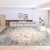 Alfombra de Sala de Estar de Terciopelo Bouclé Estilo Francés de Mediados de Siglo Impermeable y Antideslizante Manta para Mesita de Noche de Dormitorio Hogareño Felpudo para Vestidor Fácil Cuidado