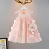 Vestido de verano para niña nuevo elegante vestido de princesa para niña pequeña vestido de verano para niños vestido de tirantes para bebé