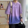 Nueva camiseta de manga corta para hombre, estilo coreano de verano, moderna, sencilla, de media manga, estilo Hong Kong, holgada, informal, de marca.