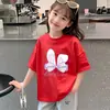 Versátiles Tops Estilo Coreano para Niños Medianos y Mayores, Camisetas de Manga Corta de Algodón Puro para Niñas, Nuevas Camisetas Básicas de Verano Elegantes para Niños