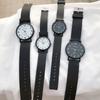 Ins Estilo Coreano Chic Reloj Pequeño Negro Simple Estilo Coreano Impermeable Reloj de Estudiante para Hombre y Mujer Estilo Universitario Retro Literario Pareja