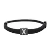 Pulseira Corda de Milão Multicor Transfronteiriça 26 Letras Aço Inoxidável Preto Letreiro Ajustável Pulseira de Corda Trançada