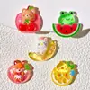 Lindos accesorios de resina translúcida de animales y frutas de dibujos animados para pinzas para el cabello DIY, accesorios para el cabello, fundas de teléfono con pegamento de crema e imanes para refrigerador