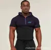 Camiseta de Baloncesto con Capucha y Media Cremallera para Hombre, Amigable con la Piel, Secado Rápido, Transpirable, Elástica, Ajustada, Top Deportivo de Entrenamiento