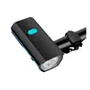 Nueva luz de bicicleta dos en uno con bocina, luz de bicicleta de montaña con carga USB, luz potente y bocina