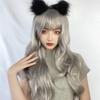 Peluca Para Mujer Cabello Largo Rizado Fibra Química Teñido Cobertura Completa de Cabeza Cabello Largo Gris Abuela Ola Grande Peluca lolita Entregada el Mismo Día