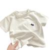 Camiseta Infantil de Algodão Puro Roupas de Verão de Algodão Puro para Meninos Bebê Novo Roupas Infantis Meninas Tops Casuais Soltos Meia Manga