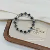 Pulsera Corazón Brillante de Lujo con Diamantes Completos en Azul con una Vibra Fresca, Apilable, Versátil, Alto Valor Estético, Pulsera de Mujer a la Moda y Elegante
