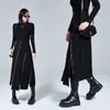 Saia Assimétrica de Primavera e Outono Casual Slim-fit Cintura Alta Feminina Zíper Fenda Nicho Saia Evasê Tendência Saia de Envolver o Quadril