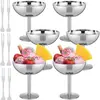 Copa de champán de acero inoxidable estilo coreano, tazón para postre, copa de cóctel dorada, copa para helado, copa para pudín, tazón para snacks