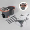 Mop para Limpeza de Casa Transfronteiriço Pedal Operado Balde Giratório em Figura de Oito Cesto de Aço Inoxidável Mop Giratório de Dupla Tração