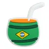 Sapatos da Série Brasil para Comércio Eletrônico Transfronteiriço, Sapatos com Furos para Flores, Acessórios DIY, Fivelas para Sapatos, Acessórios para Sapatos de Jardim em PVC com Efeito Gotejamento e Joias