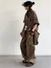 Camisa de manga corta a cuadros para hombre, estilo japonés de verano, retro, holgada, informal, de media manga, estilo americano, chaqueta de marca de moda urbana.