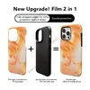 Popular en Japón y Corea, funda protectora dos en uno de gradiente naranja cálido, simple y elegante, para iPhone 17 Pro Max, funda de teléfono artística