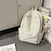 Mochila de color liso, simple y versátil, estilo coreano, bolsa escolar para estudiantes de secundaria y universitarios, mochila de gran capacidad para estudiantes de preparatoria