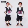 Traje de Baile Callejero Infantil Moderno para Actuación Niños Hip-Hop Marca de Moda Traje Holgado para Actuación Conjunto de Tres Piezas